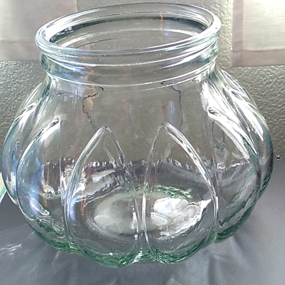 COPY - Pumpkin Glass green tint bubble glass Jar - Picture 2 of 4